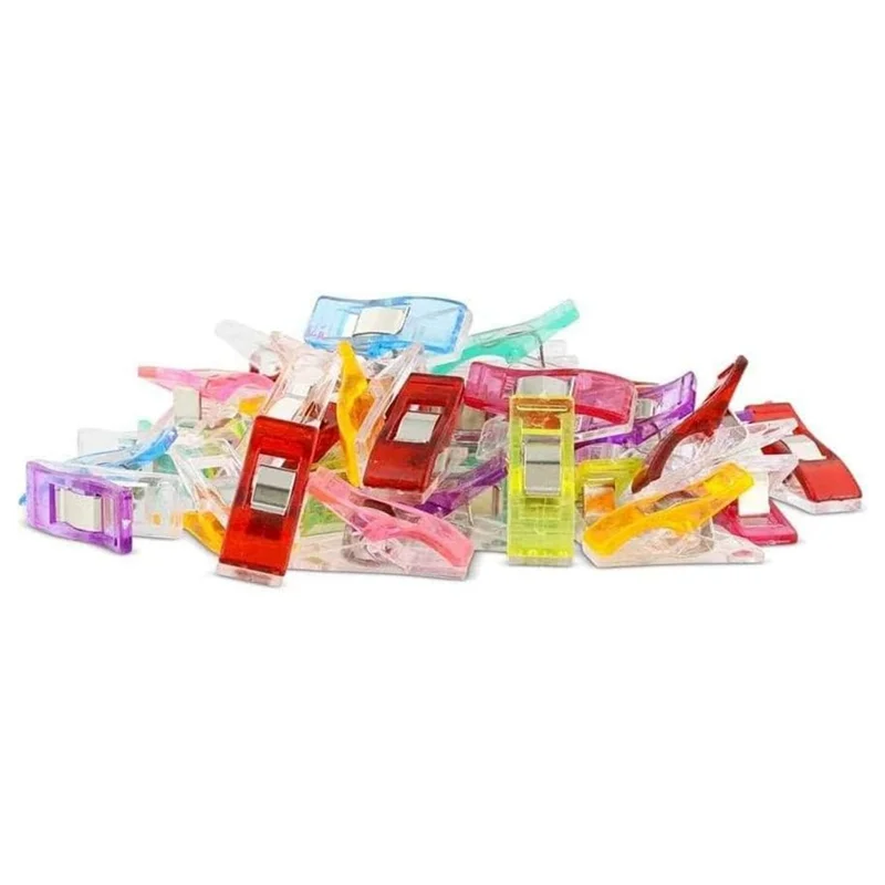 

Premium Plastic Clips 100 Pack Sewing Clips For Quilting And Crafts With Tin Box, Assorted Colors, 1 Sewing Tape Measure-ABUA
