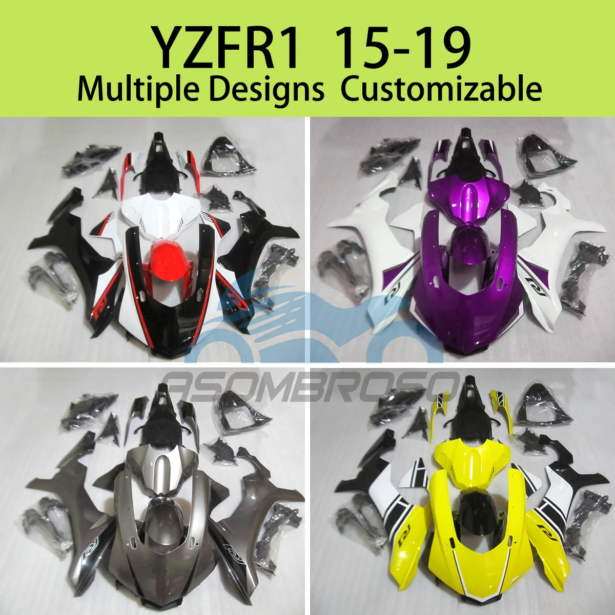 For YAMAHA YZFR1 2015 2016 2017 2018 2019 Injection Fairings Set YZF R1 15 16 17 18 19 Bodywork Fairing Kit