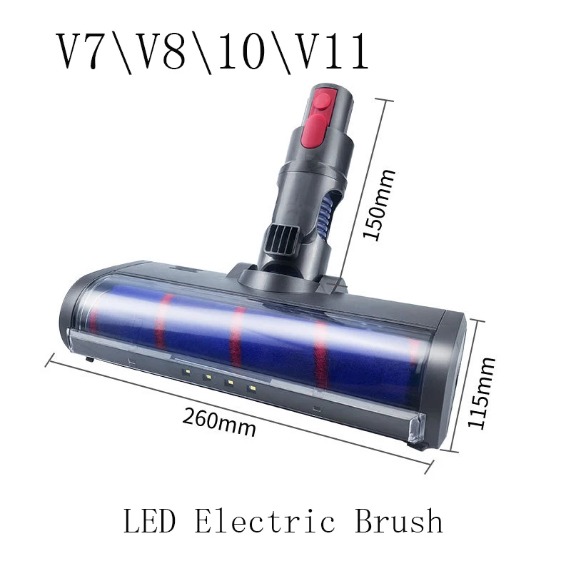 Dyson v6 v7 v8 v10 v11 Hand-held Vacuum Cleaner Spare roller Carpet LED Electric Brush Head Home Accessories