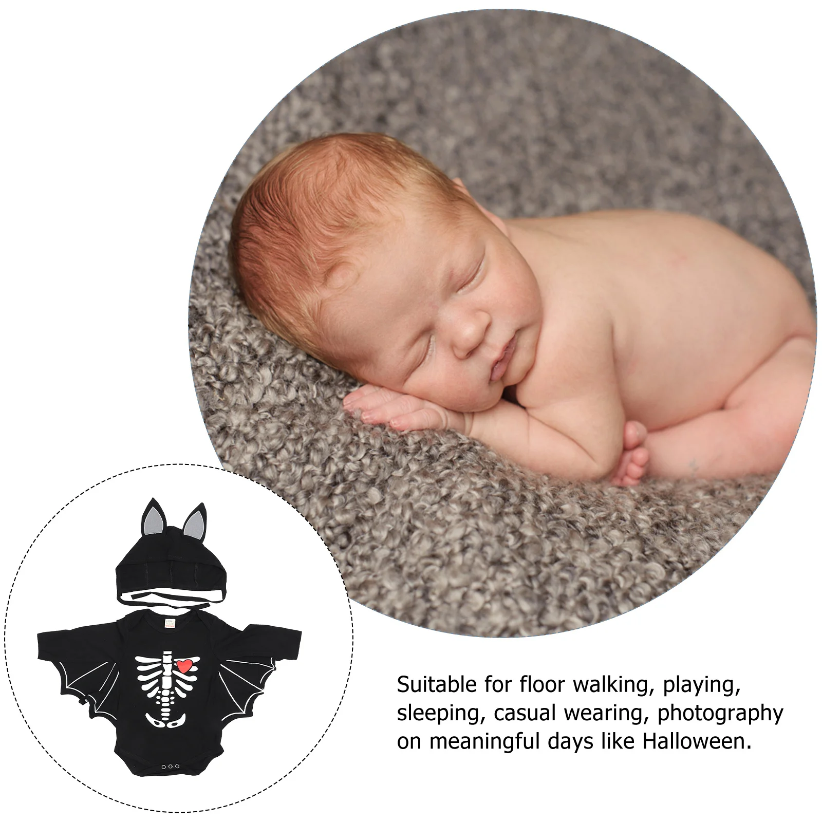

Bat-sleeved Baby Jumpsuit Halloween Design Kids Set Toddler Party Clothing Child