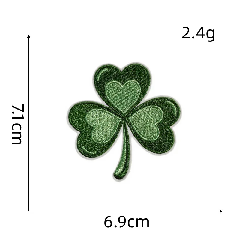 30pcs/Lot Green Scenery Embroidery Patch Spirit Beer Cornucopia Horseshoe Flag Hat Arch Clover Clothing Decoration Craft Diy