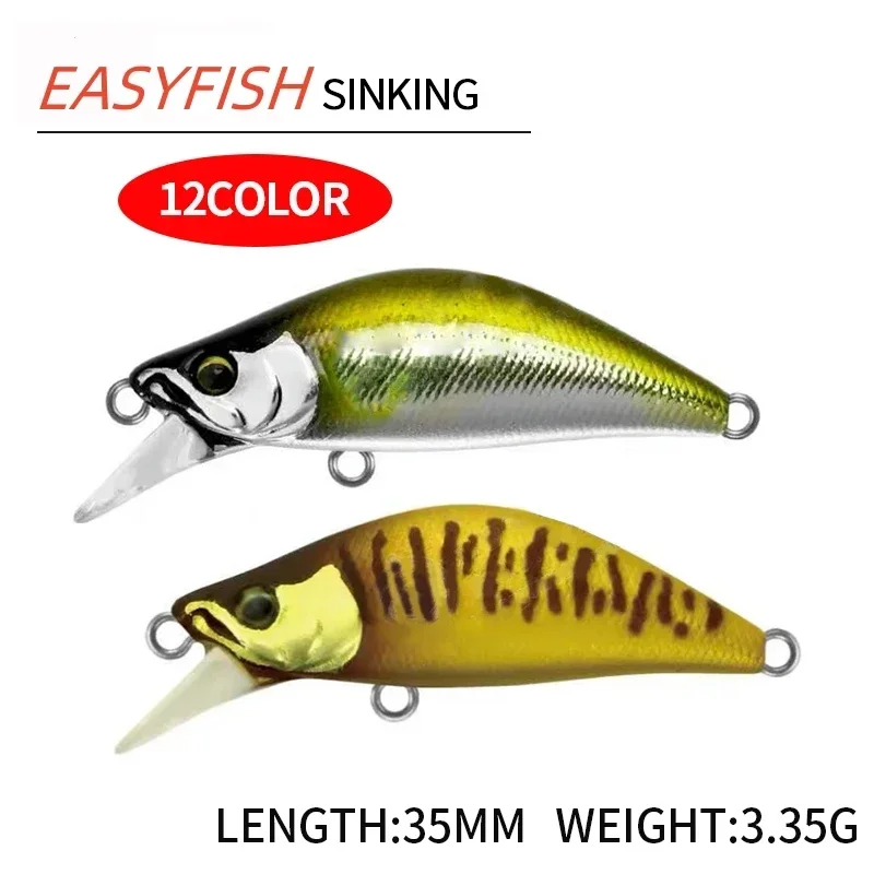 1Pcs 35mm 3.35g Sinking Mini Minnow for Fishing Japanese Artificial Bait Stream Trout Bass Fihsing Tackle Isca Pesca Minnow