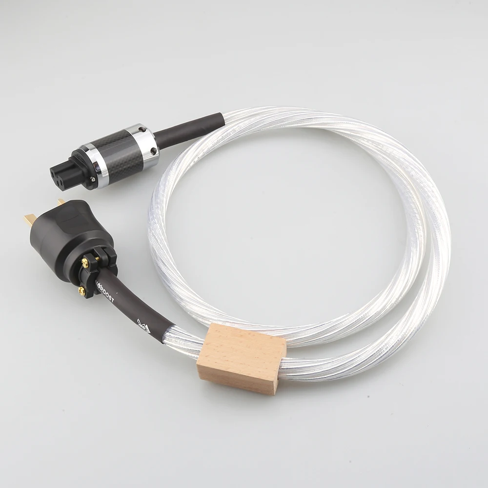 High Qualiry Nordost Odin silver plated conductor Power cable with gold plated Uk connector 15A IEC Female connector plug