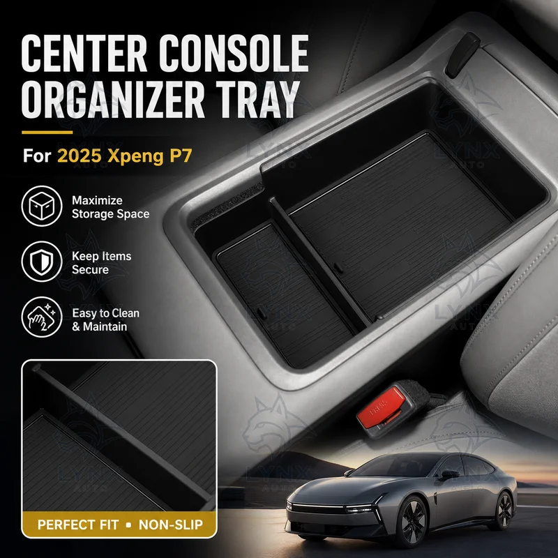 For 2025 Xpeng P7 Center Console Armrest Storage Box Organizer Tray Car Interior Accessories Modification Parts