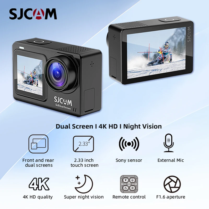 

SJCAM SJ8 Dual Screen Touch HD 4K Action Camera 30FPS 20MP Waterproof WiFi Night Vision Motorcycle Helmet Ride Recorder Camera