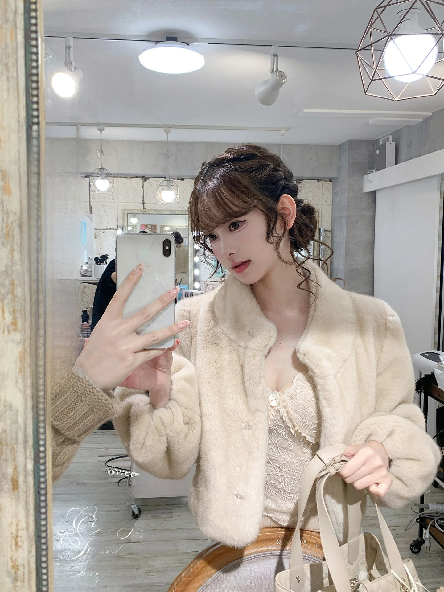 

Sweet Pink ort Fur Jaet Women's Winter Warm Lantern Sve Coat Cry Sweet Brand Casual Formal Youth Pure Color Thiened