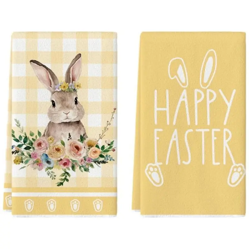 Easter kitchen towels, absorbent dishcloths, holiday-themed decorations, hand towels for drying, household cleaning cloths