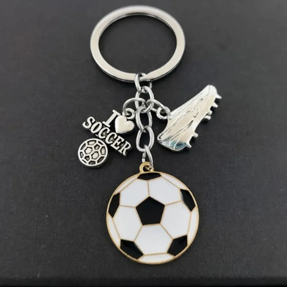 Unique Metal Alloy Soccer Ball Keychain Miniature Design Lightweight Football Fan Keyring Compact Size Soccer Lover Gift For Men