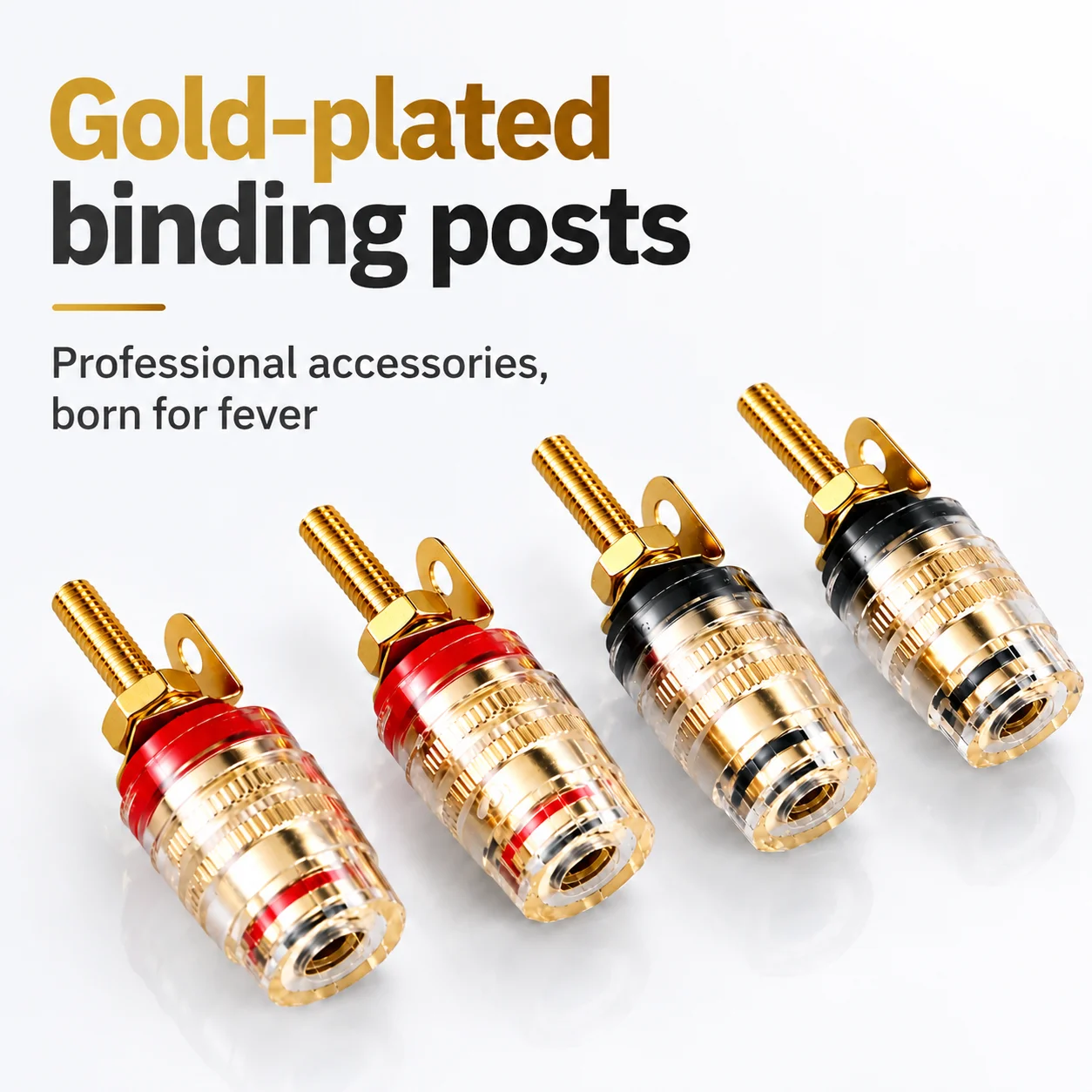 2/4Pcs 4mm banana socket gold-plated terminal nut, short/long terminal connector, long thread adapter for power amplifier