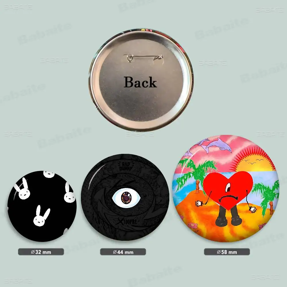 Singer Bad Bunny Tinplate Soft Button Pin Brooch Metal Badge Custom Jewelry Accessories Hat Bag Lapel