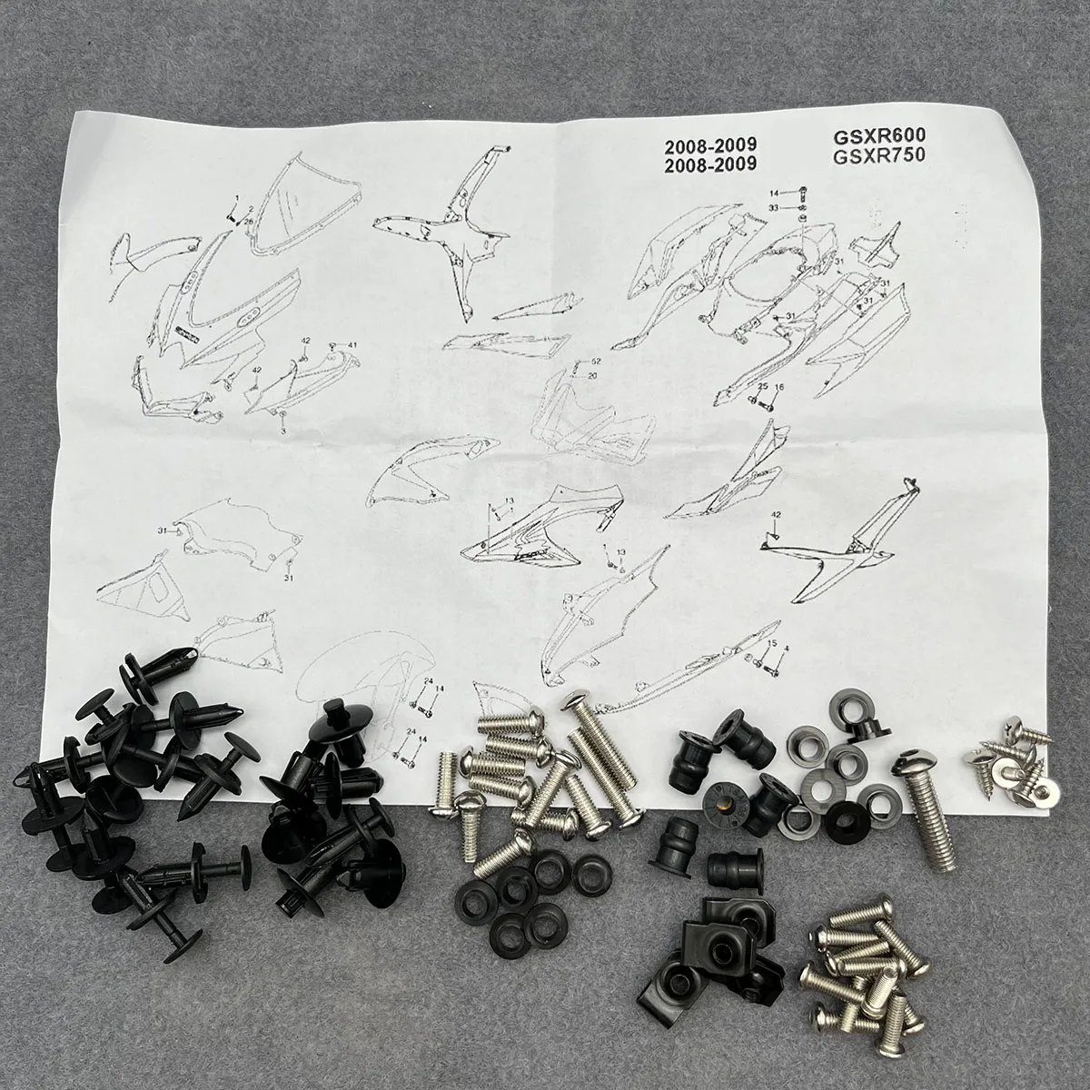 Fit For Suzuki GSXR750 2008 2009 GSX-R 600 08 09 K8 Motorcycle Fairing Stainless Bolts Screws Clips Washer Speed Nuts Fasteners