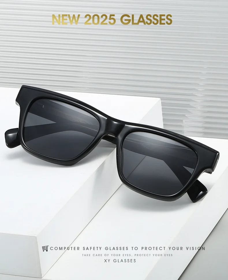 Marke Polarisierte Sonnenbrille Frauen Unisex Männer Solide Cp Edelstahl Kern Bein UV400 Quadrat Sonnenbrille Für Fahren Casual – Detail 1