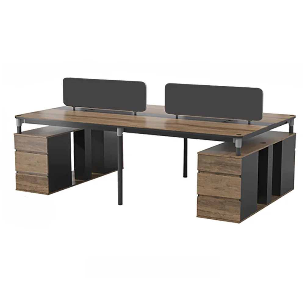 Staff Office Desk And Chair   Double Four-Person Writing Table  Screen Workstation Furniture