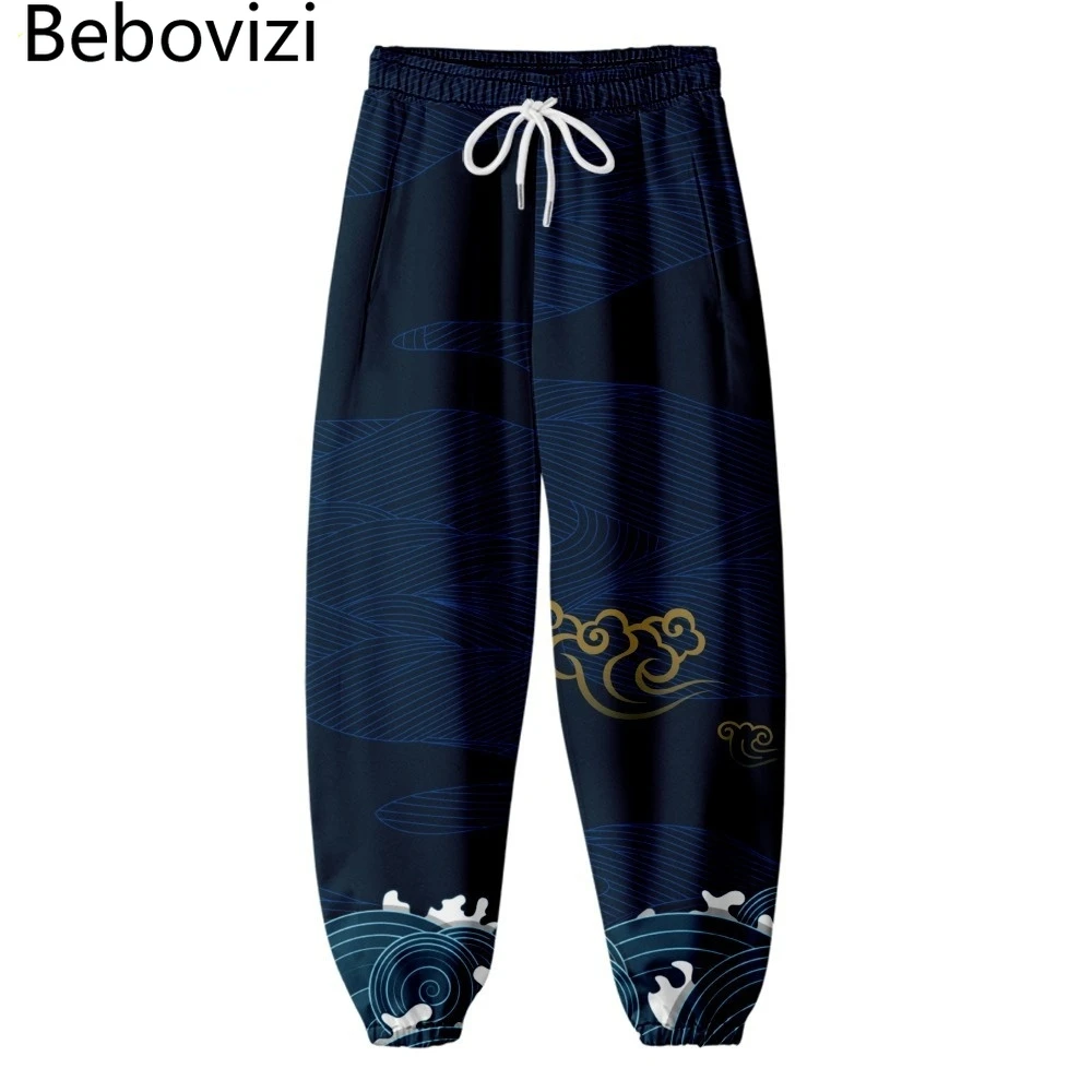 

Japanese Style Sweatpants Men Long Cargo Pant Harajuku Jogger Navy Blue Trousers Streetwear Pants 5XL 6XL