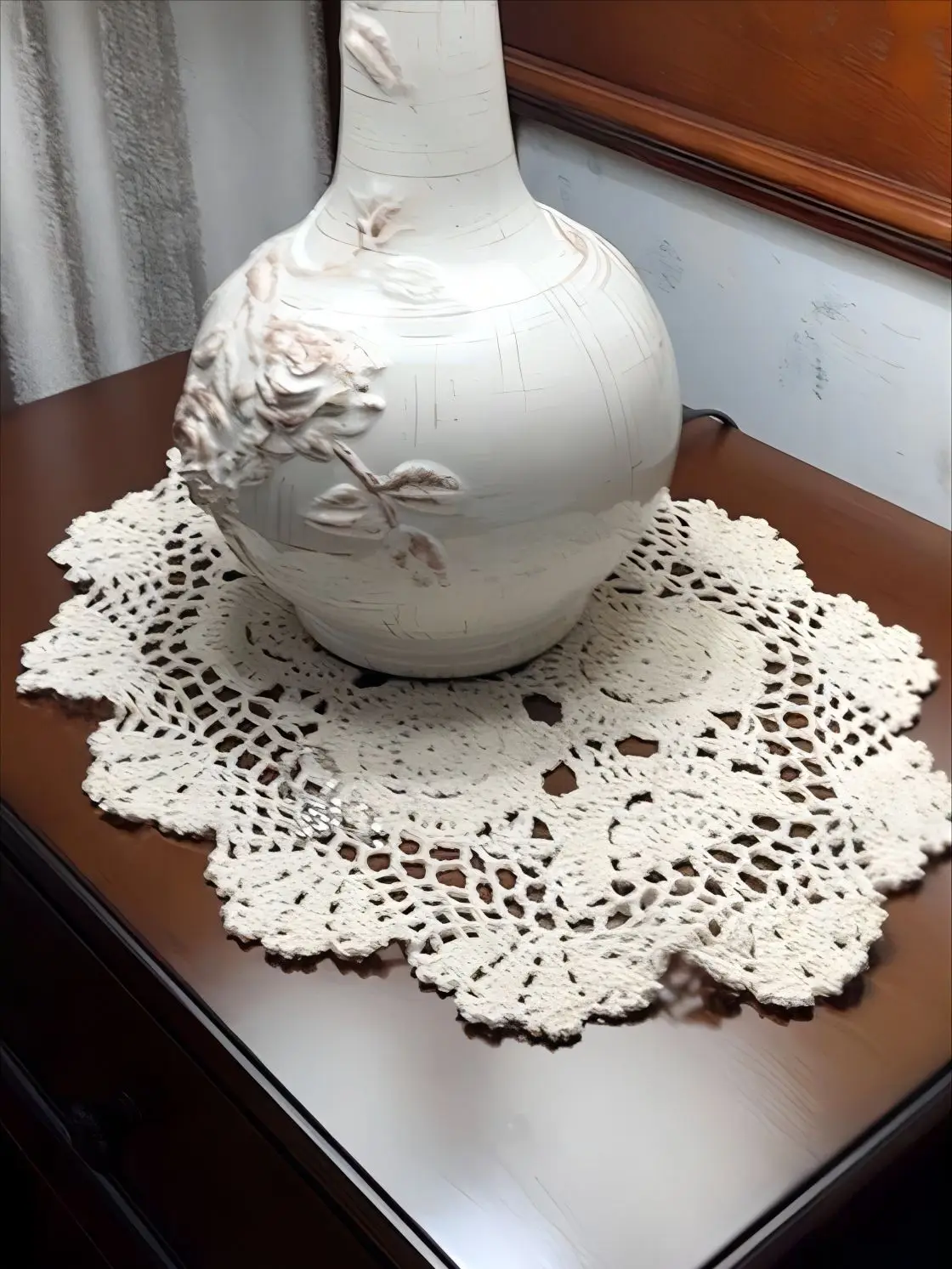 Crocheted Doilies 35x50cm (12X18 inches) Vintage Place Mat Handmade Crochet Lace Table Mat