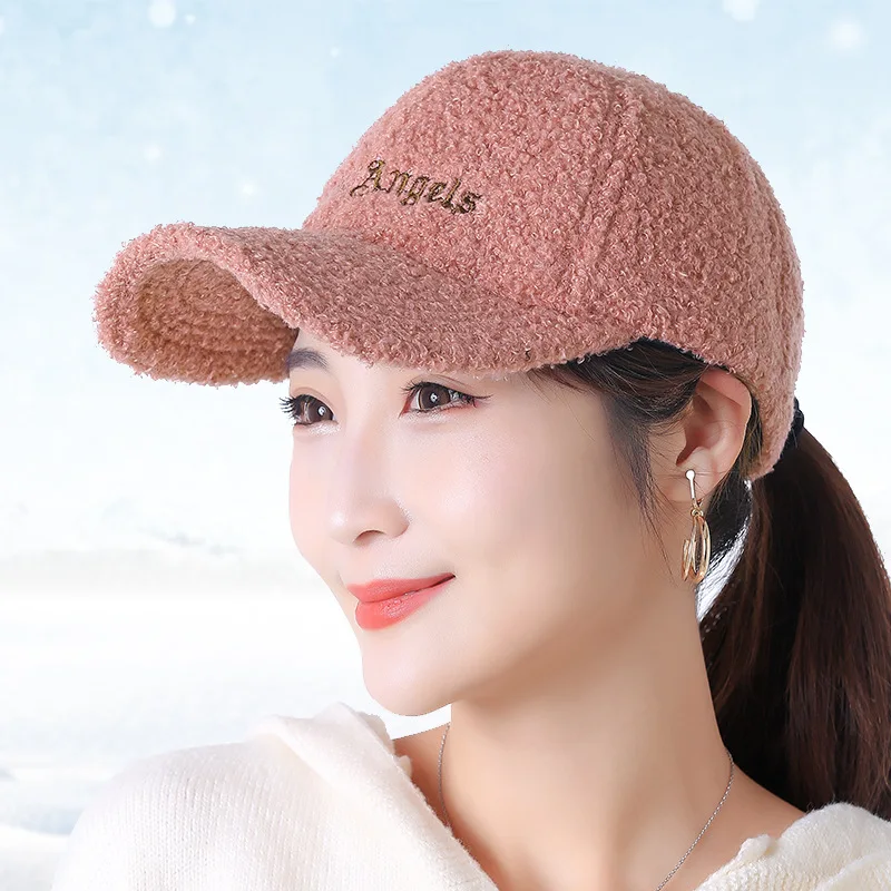 

1pc Lightweight, Thickened And Fleece, Warm Fashionable Lamb Baseball Cap, Ideal choice for Gifts