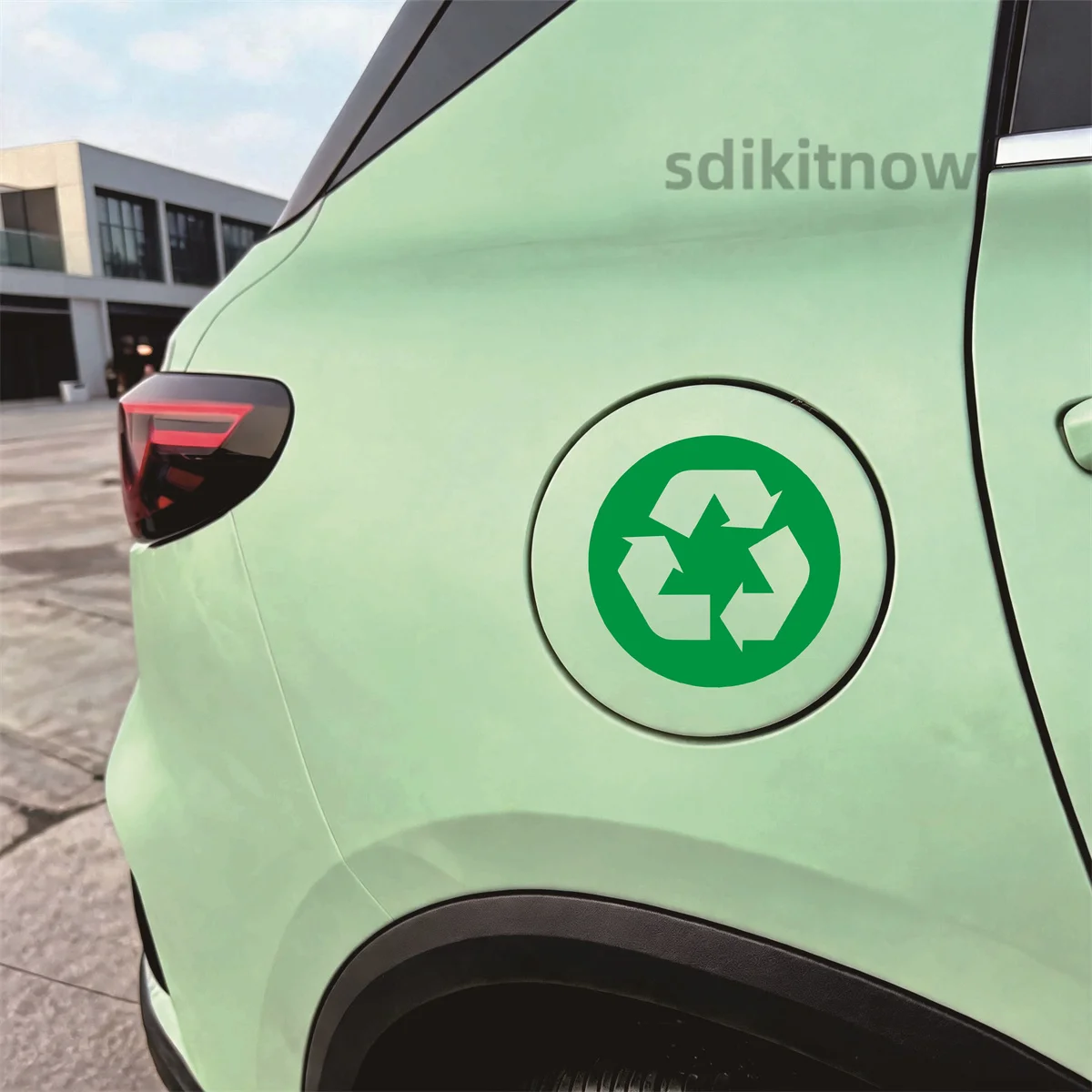 Circular Recycle Arrow Symbol car sticker Weatherproof Self-Adhesive Vinyl Fuel Cap Eco Green Vehicle Environmental Accessory