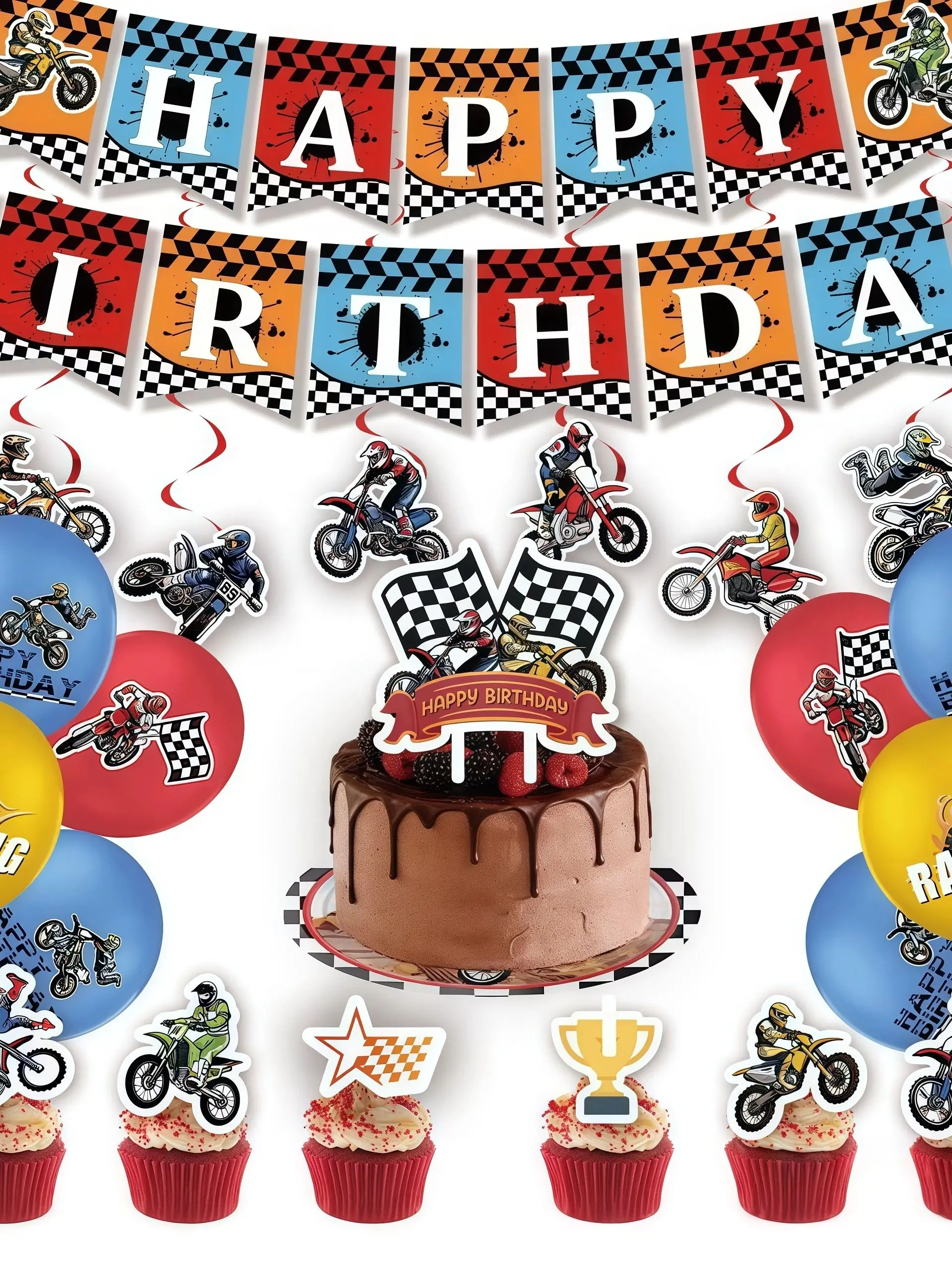 AliExpress NONE Motorcycle Birthday Decoration Dirt Bike Tableware Motocross Paper Cups Plates Napkins Boy Motorcycle Globe Race Party Supplies