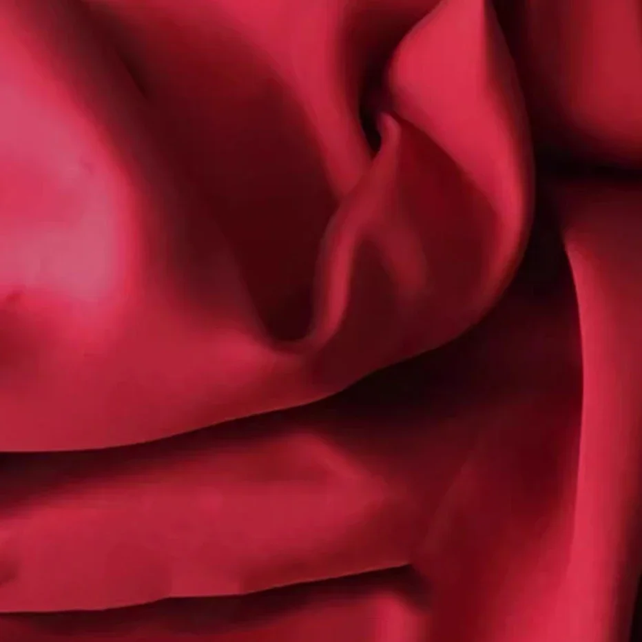 Tela roja Mikado para vestido de novia, estilo lujoso, sarga de satén grueso, vestido de diseñador, telas para ropa, costura por metro