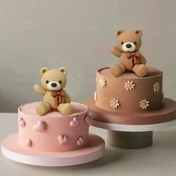 Cute bow tie Bear Cake Topper Bear Cake Decorations for Party Favors Baby Shower Birthday Cake Decorations  Favorite Gift Party
