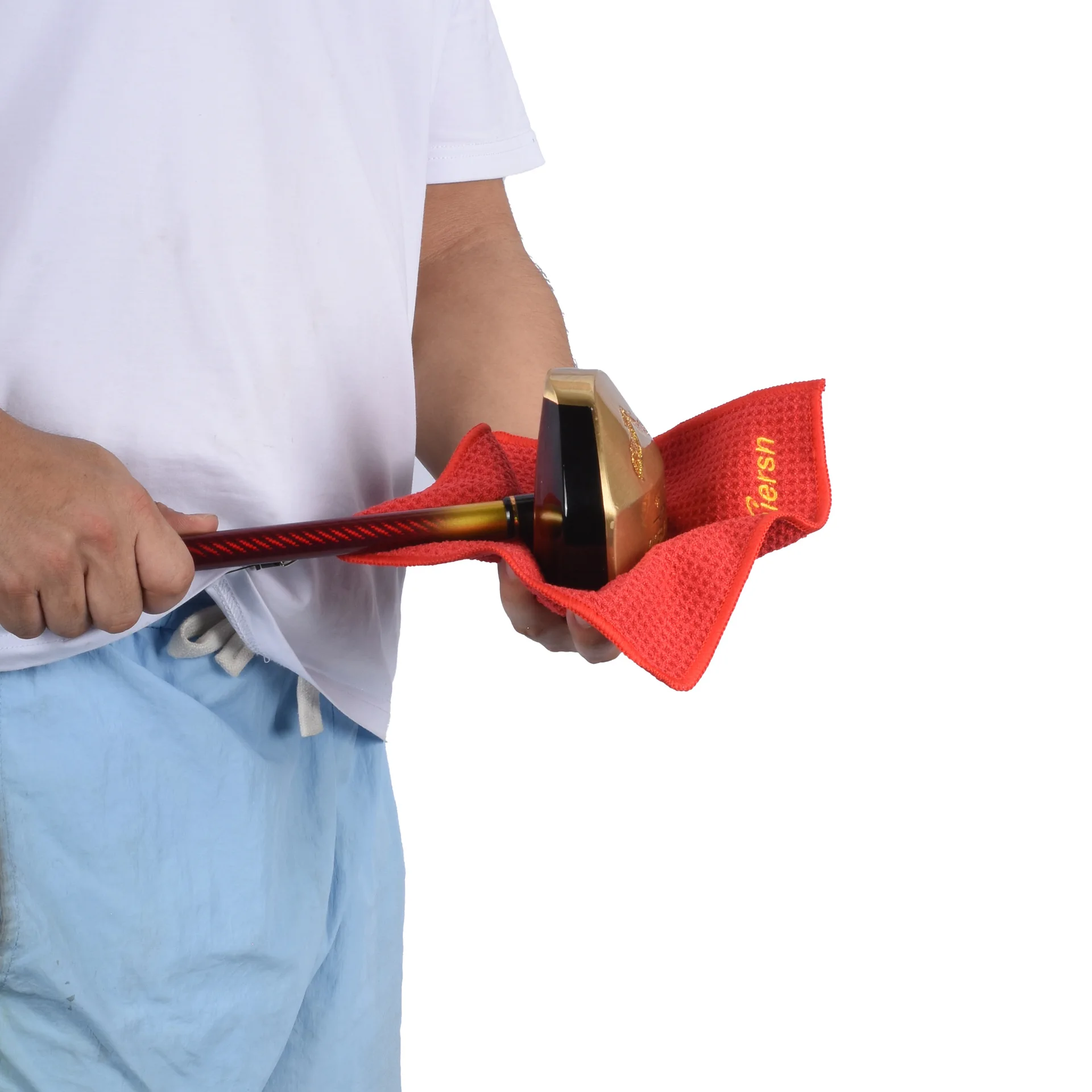 منشفة بارك جولف مقاس 20 × 20 سم محمولة ممتازة للنادي والكرة، منشفة جولف مربعة الشكل #3