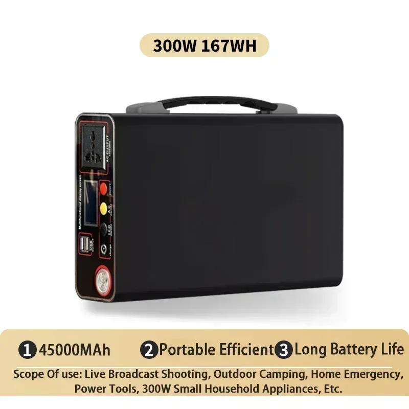 220V 300W Outdoor Power Bank 90000mAh Portable Charging Station Home Camping Lifepo4 Power System Rechargeable Generator