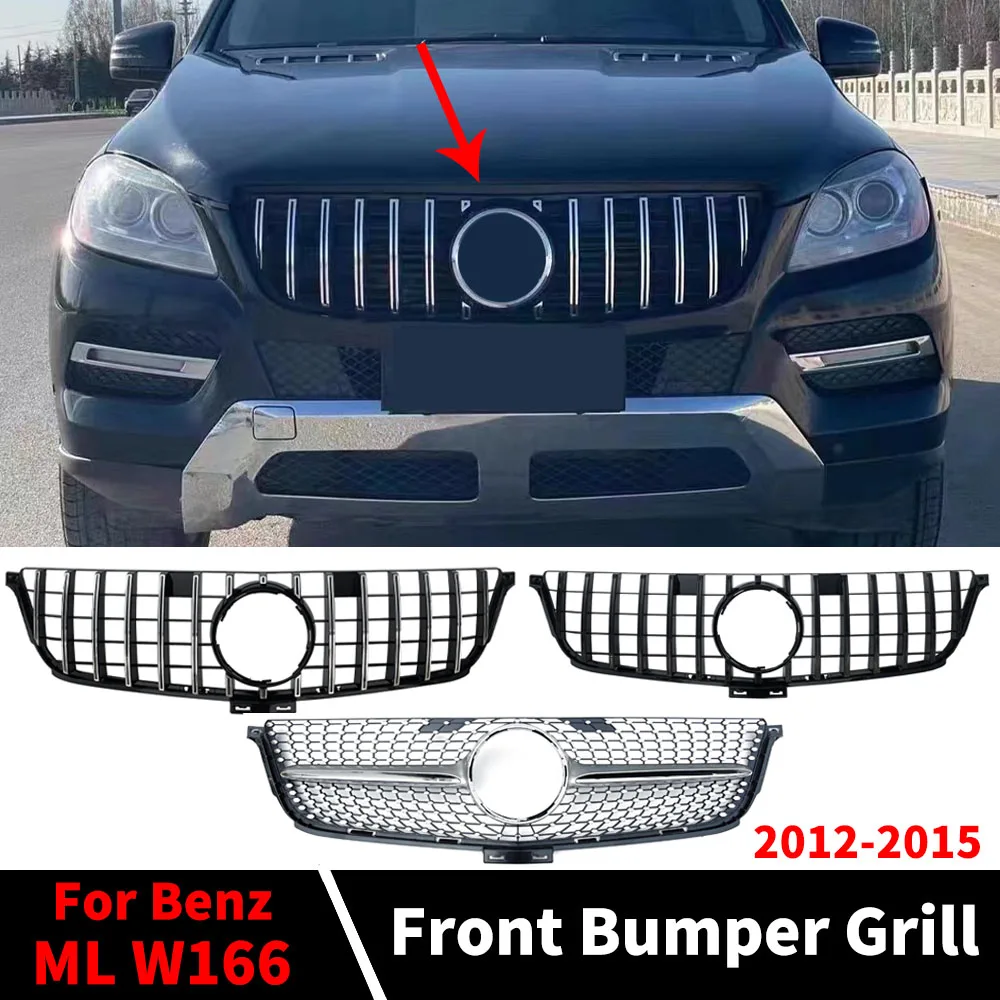 

Передняя решетка впуска, маска, решетка, спортивная тюнинговая сетка, комплект кузова для Mercedes 2012-2015 Benz ML W166, как ML320 ML350 ML400 Style