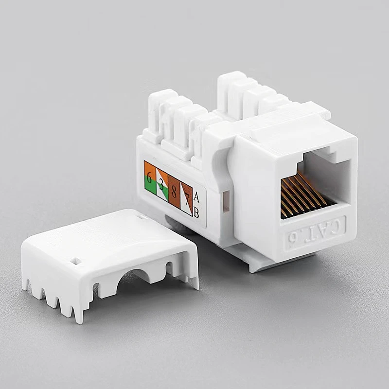 Imagem -02 - Htoc Cat6 Keystone Rj45 Gigabit Módulo Desmascarado Soquete de Instalação de Cabo de Rede 90 ° Módulo