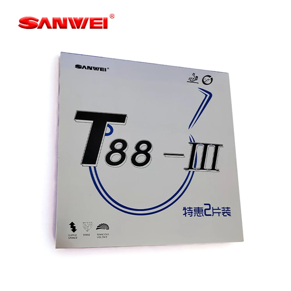 

Оригинальный двойной комплект SANWEI T88-III для настольного тенниса, полулипкая серия для скоростных тренировок с высокоэластичной губкой