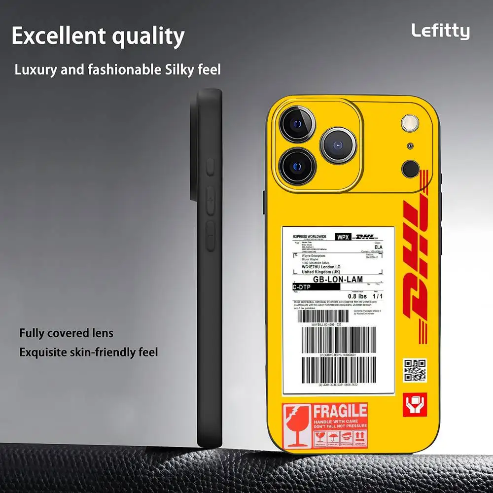 Brand DHL Logo Phone Case For IPhone 17 16 15 14 13 12 11 Pro Max