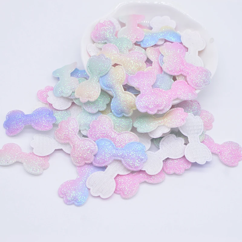 100Pcs Glitter Heart Star Crown Rabbit Flower Applique for Clothes Hat Sewing Supplies DIY Headwear Bow Accessories Patches