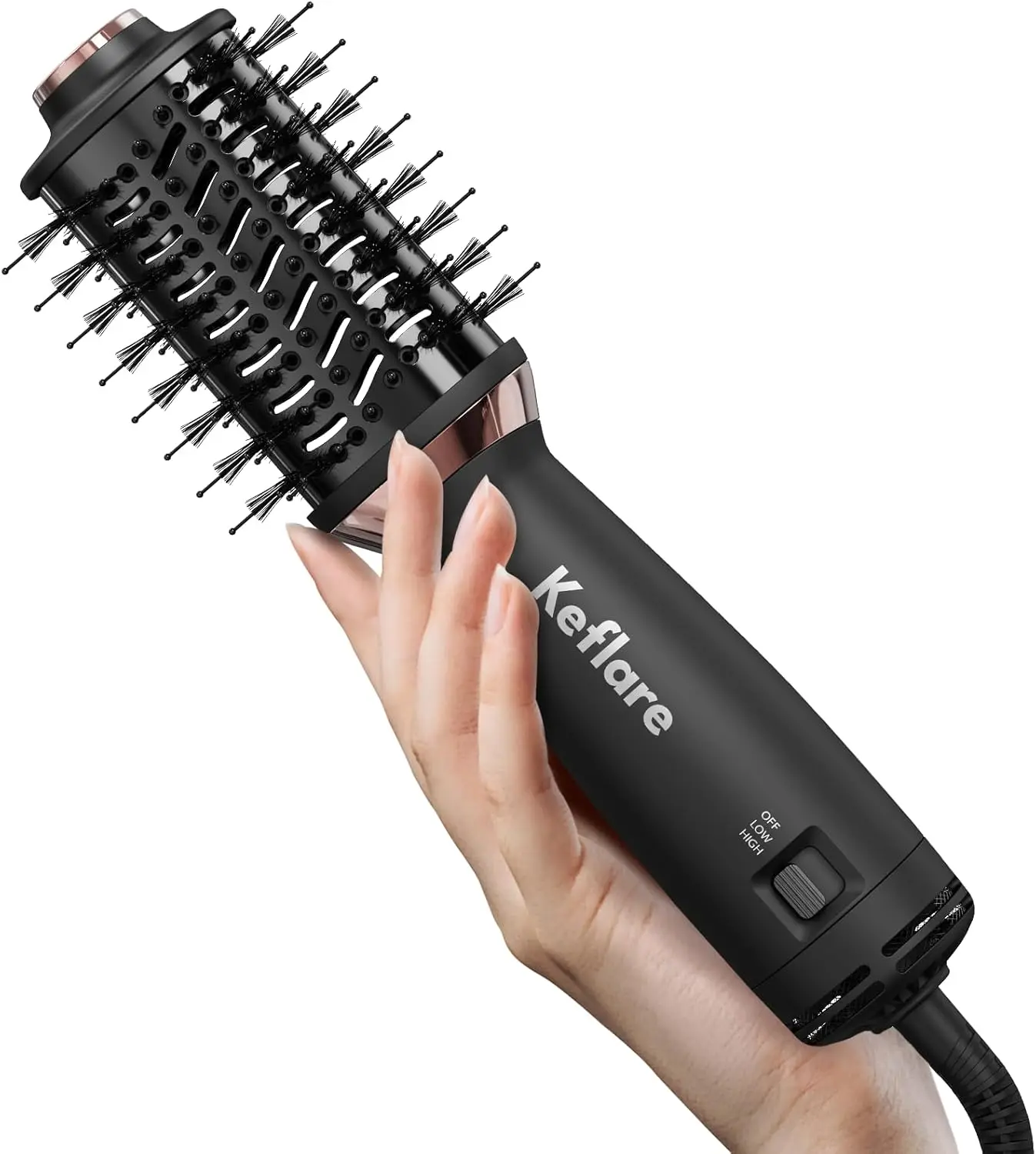 

Compact Travel Hair Dryer Brush: Dual Voltage, 2-in-1 Styler for Drying and Smoothing