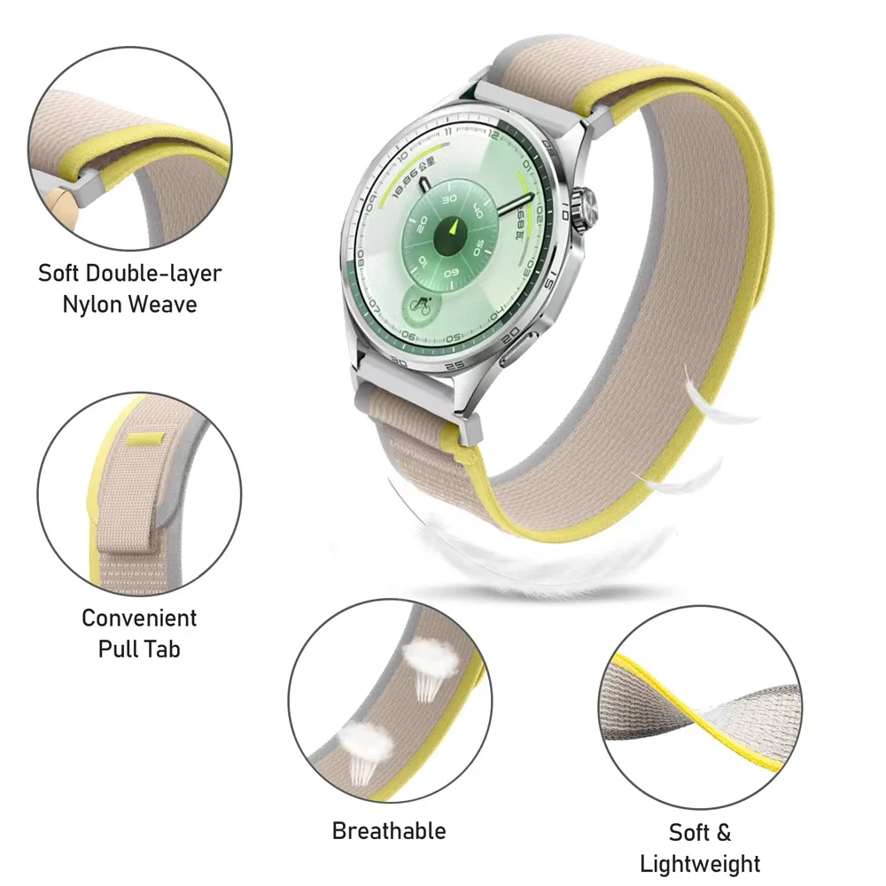 20mm 22mm Trail Nylon Loop Strap For Huawei Watch 5 GT6-5-4-3 GT6/5/3 Pro 46mm Bracelet For Galaxy Watch 7 6 5 4 40mm 44mm Band