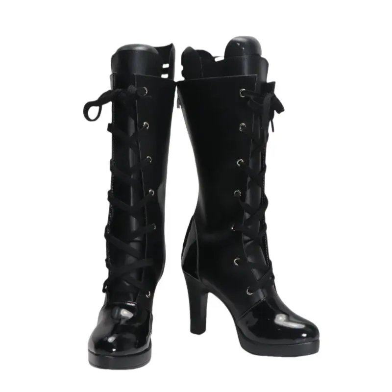 Chaussures de Cosplay Anime Identity V Ada Mesmer, bottes longues en cuir PU à talons hauts noirs pour Halloween et carnaval