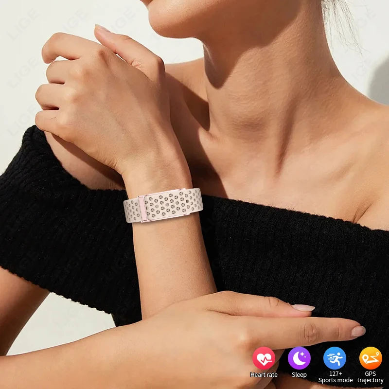 

Водонепроницаемый умный браслет-трекер здоровья для женщин, фитнес-браслет, монитор артериального давления, без экрана, умные часы для спорта