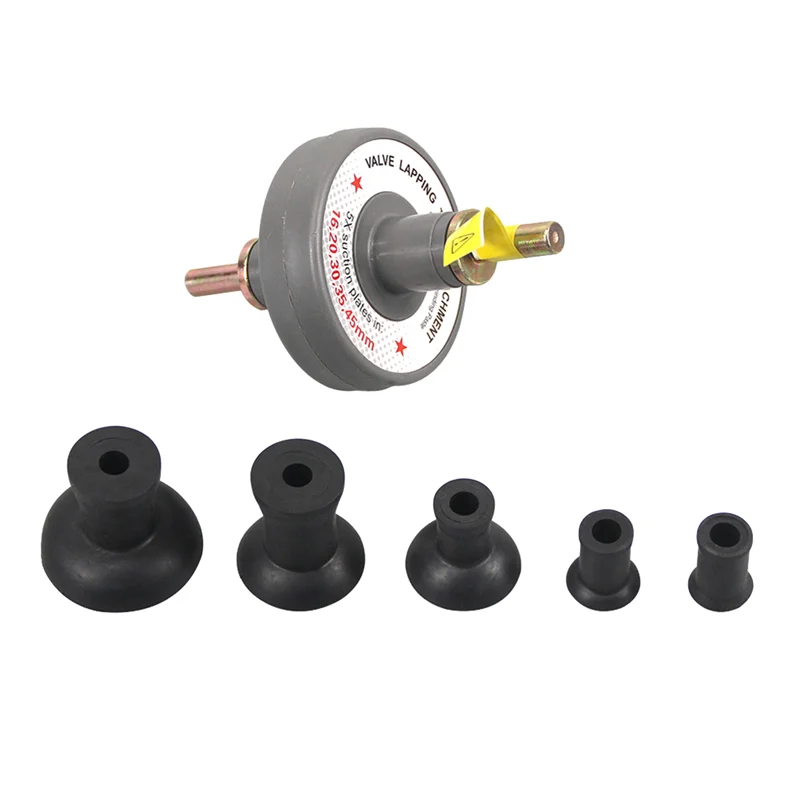 Pro Car Repair Tool Set, Lapping Tool Attachment, 5 Placas de sucção, Ferramenta de moagem de válvula elétrica, 16mm, 20mm, 30mm, 35mm, 45mm