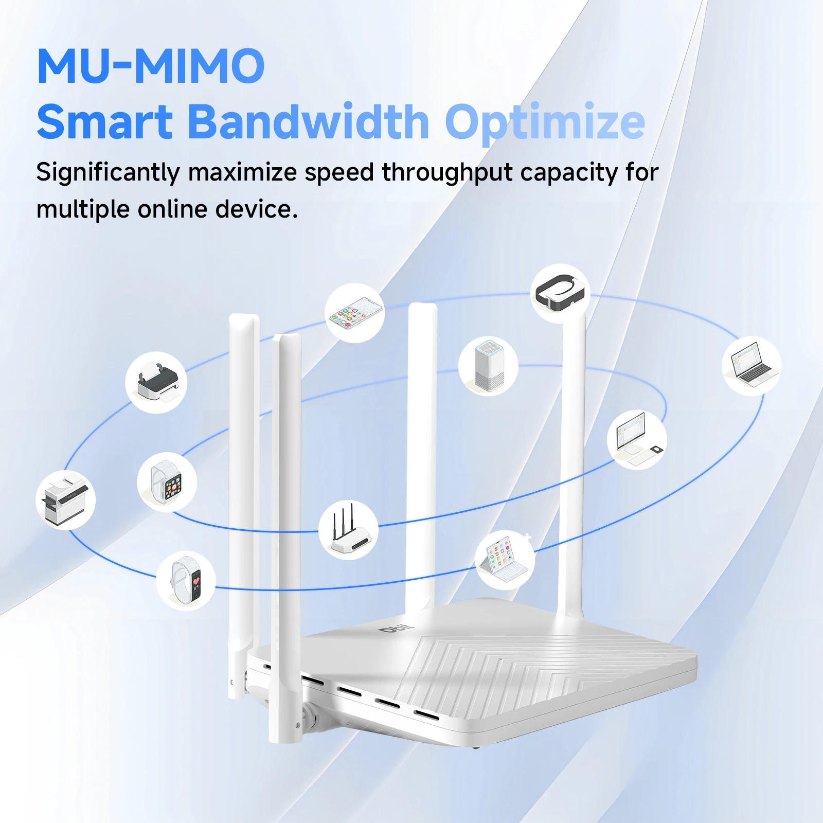 DBIT Wifi Router AC1200 2.4GHz&5.8GHz Dual Band Gigabit High Speed Wireless Router Gateway Stable Signal Multi-Device Connection