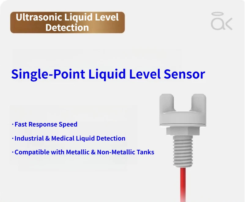 Ultrasonic Point Level Sensor  Contact-Type Switch for Water, Oil & Viscous Liquids in Metal Containers