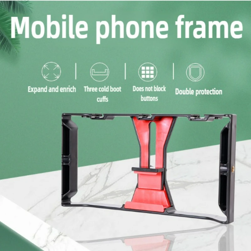 

Ручной стабилизатор для помощи, кронштейн для камеры, клетка для телефона, рамка для движения, подставка для штатива для IPhone, видео и фотосъемки VLOG