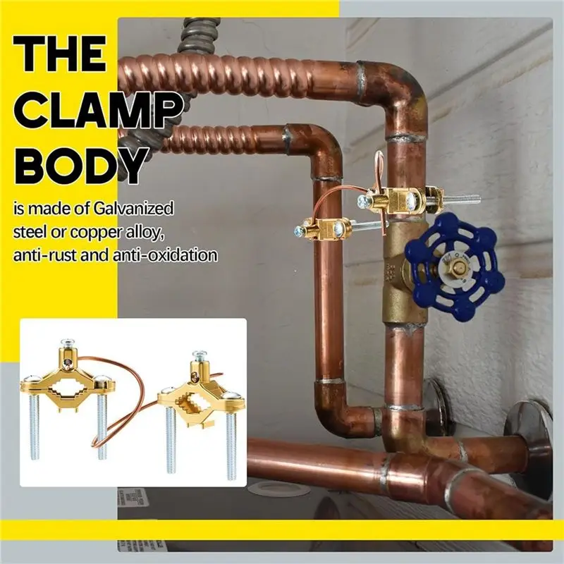 ABSS-2 Pcs Die Cast Ground Clamp Water Heater Bonding Kit 1/2