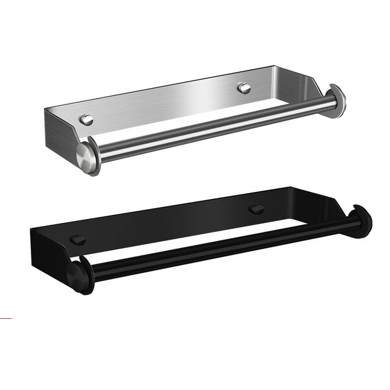 

Paper Dispenser Towel Holder Stainless Steel Space-Saving Tissue Storage Bracket Roll Paper Holder For Kitchen Cupboard Bathroom