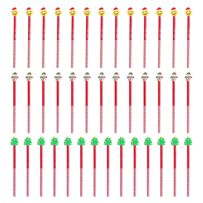 40PCS Christmas Pencil with Erasers Christmas Party Favor Gift Bag Fillers