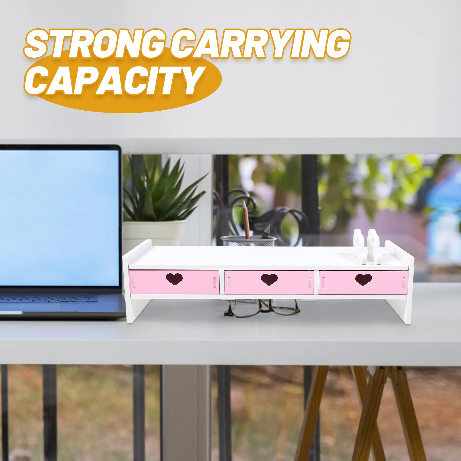 Monitor stehen Schreibtisch Top Organizer Regal Computer Bildschirm Riser erhöht Rack PVC Büro