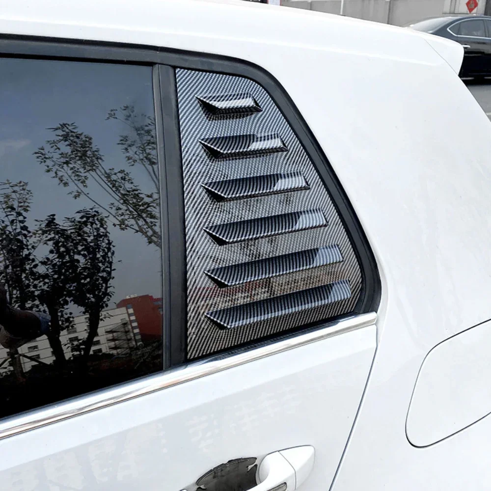 Rear Front Triangle Window Louver Side Shutter Blind Shades Cover Trim Sticker Vent For VW Golf 7/7.5 MK7/7.5 GTI R 2014-2020