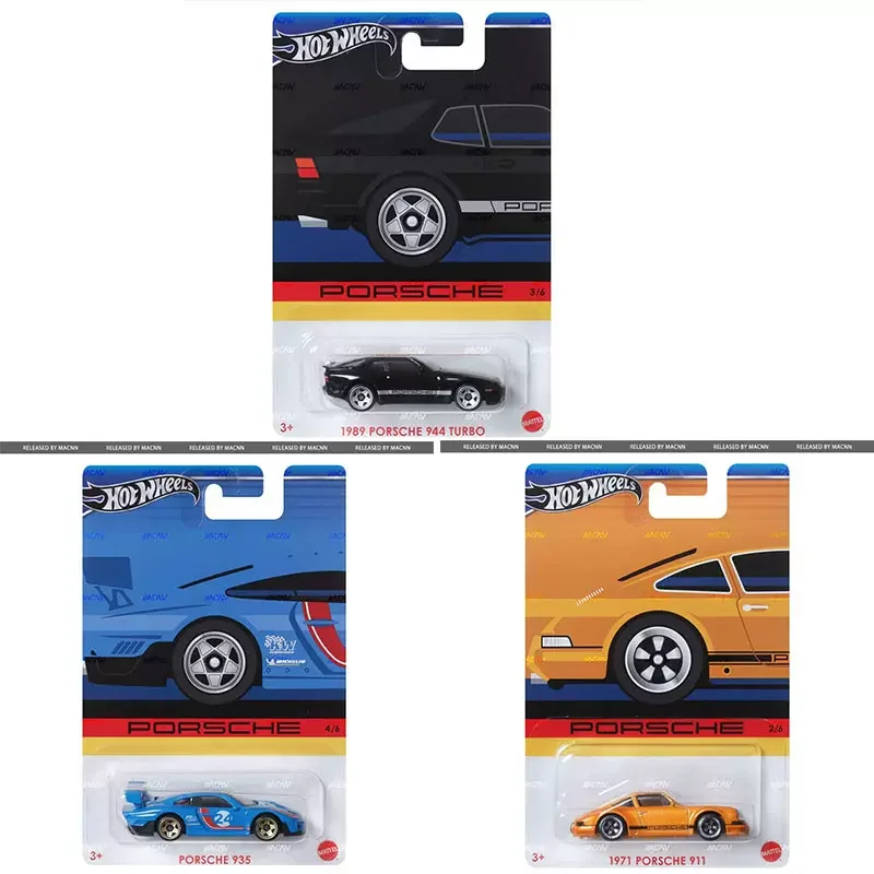 Originele Hot Wheels Auto Porsche Serie Speelgoed Voor Jongen 1/64 Diecast Voiture Porsche 911 935 718 Cayman Gt4 944 Turbo Verjaardagscadeau