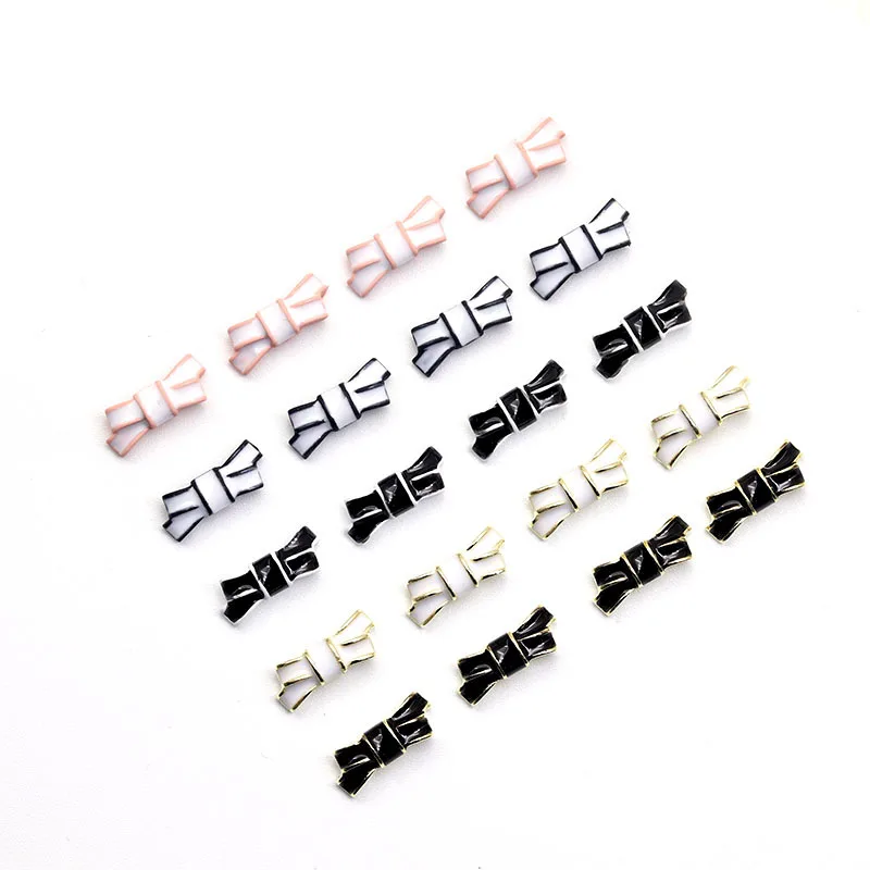 10pcs ออกแบบเล็บ Charms โลหะ Bow Tie หรูหราเล็บ DIY เล็บศิลปะเล็บเครื่องประดับขายส่ง