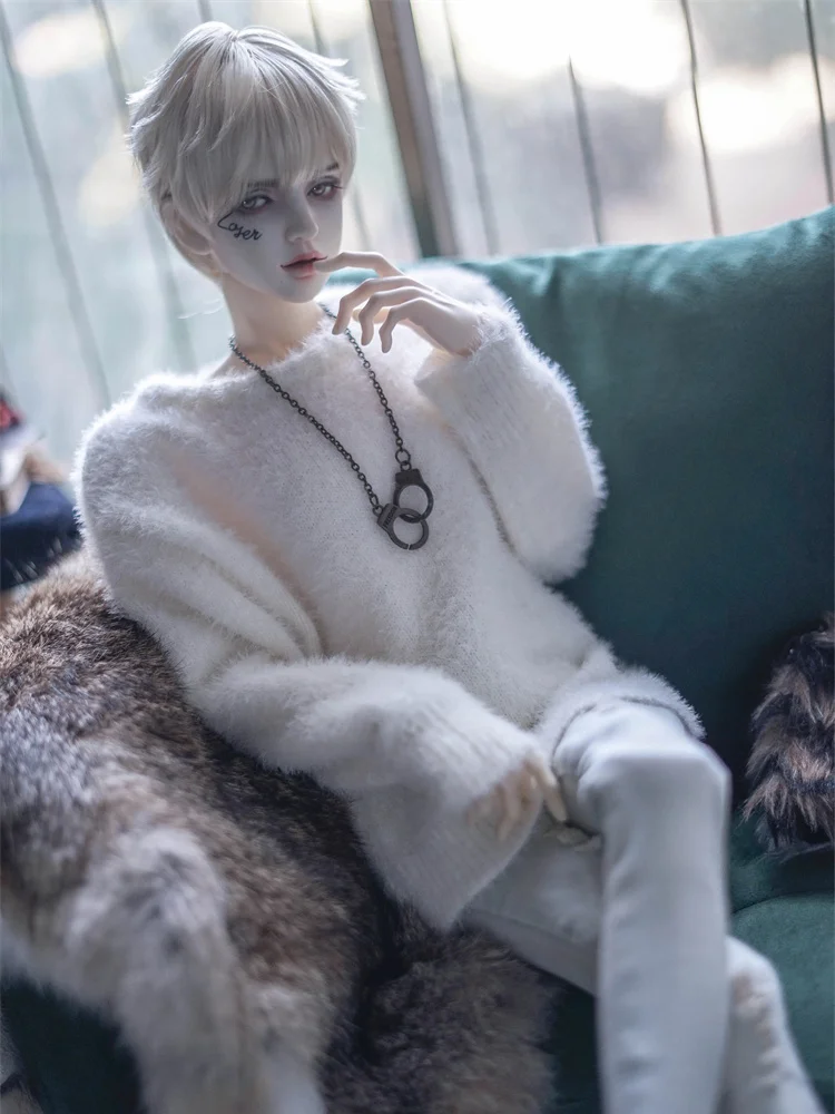 BJD Doll Clothes For ID75 Dolls Top Black White Grey Sweater 1/4 Dolls Clothing Accessories