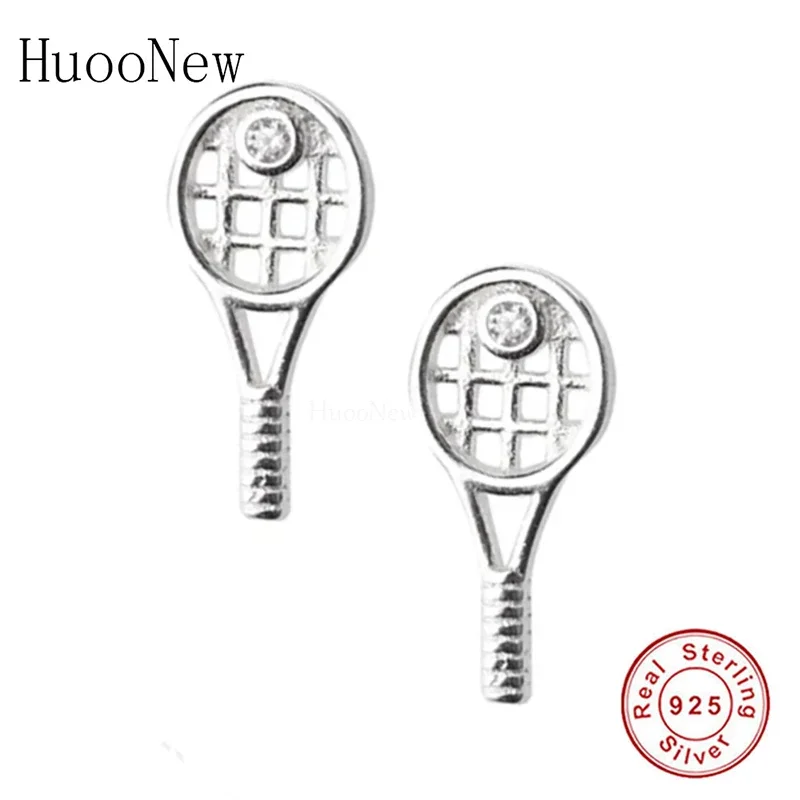 Authentic 925 Sterling Silver Minimalist Beach Tennis Racket Stud Earring Women Boucles D oreilles Brincos Jewelry 2022 Fashion