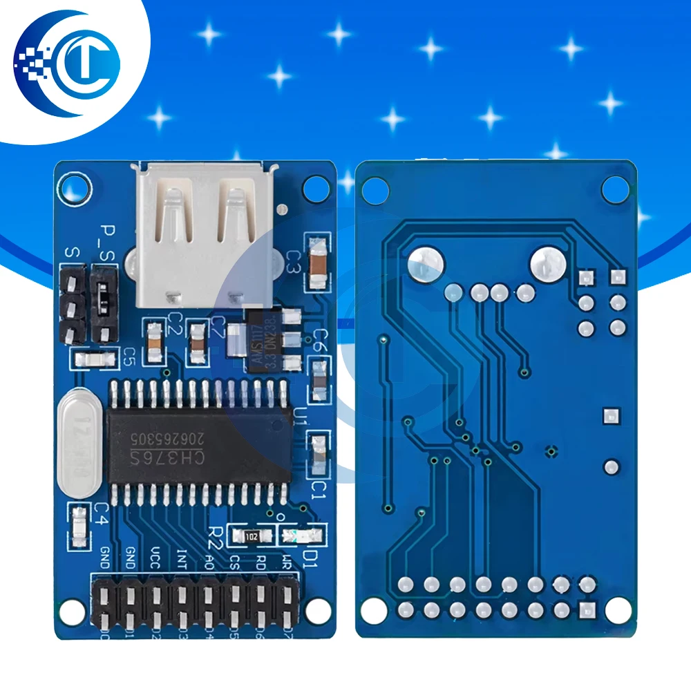 CH376/CH376S USB Flash Module: 12MHz USB Control Transfer Support – Read-Write Capability Included