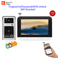 TUYA Video Intercom WIFI RFID Fingerprint Password Unlock Video Door Phone System Home Intercom with 7 Inch Monitor Doorbell kit
